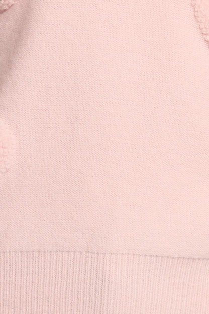 Orlenda Heart Knit Sweater Pale Pink