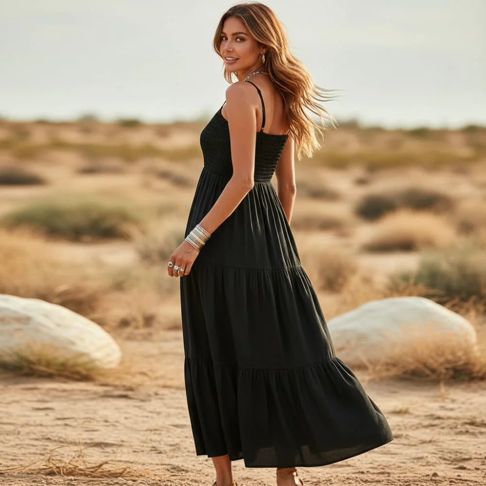 Casual Long Dress with Spaghetti Straps