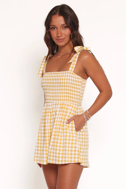 Simo Romper Yellow Gingham