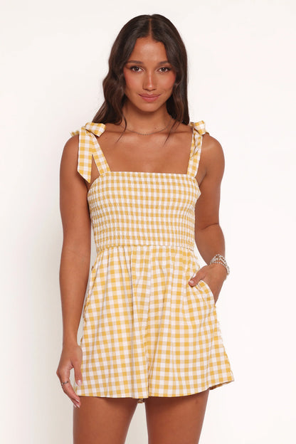Simo Romper Yellow Gingham