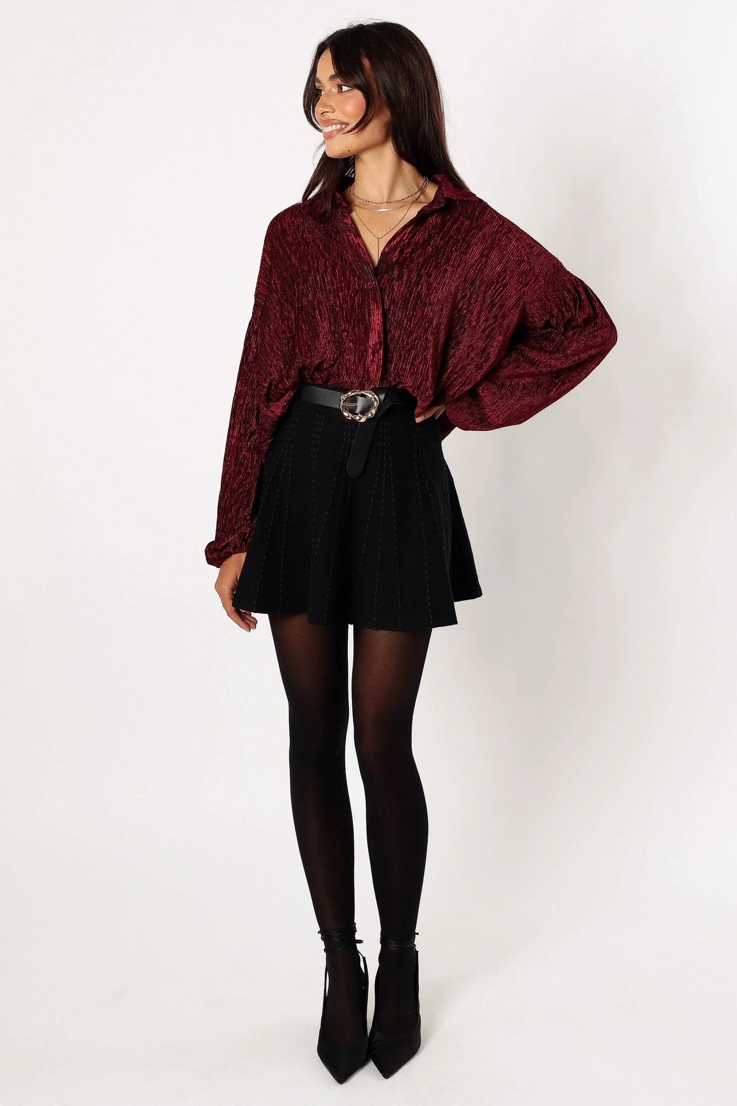 Cadence Long Sleeve Top Burgundy