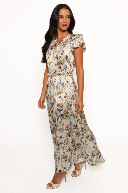 Lizzie Midi Dress Cream Floral