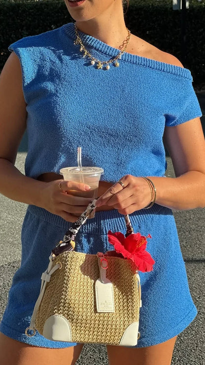 Robin Off Shoulder Top Blue