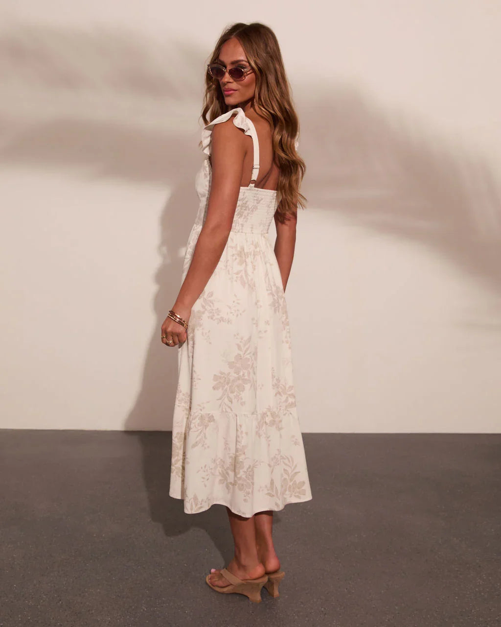 Refined Muse Floral Fit and Flare Midi Dress