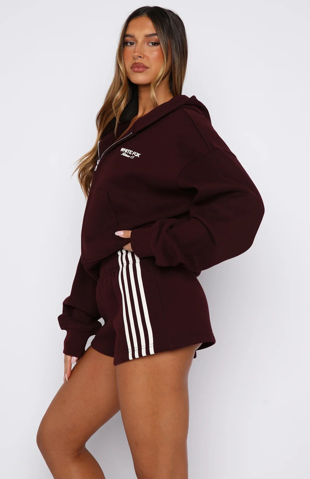 Release 15 Asalia Boxy Zip Front Hoodie Plum