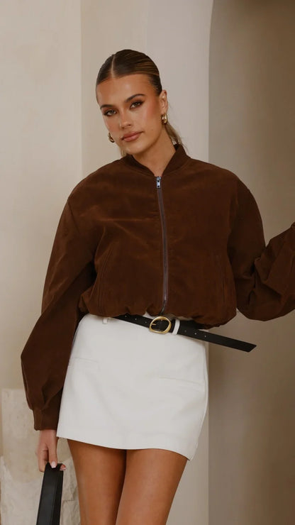 Sloane Bomber Jacket Dark Chocolate