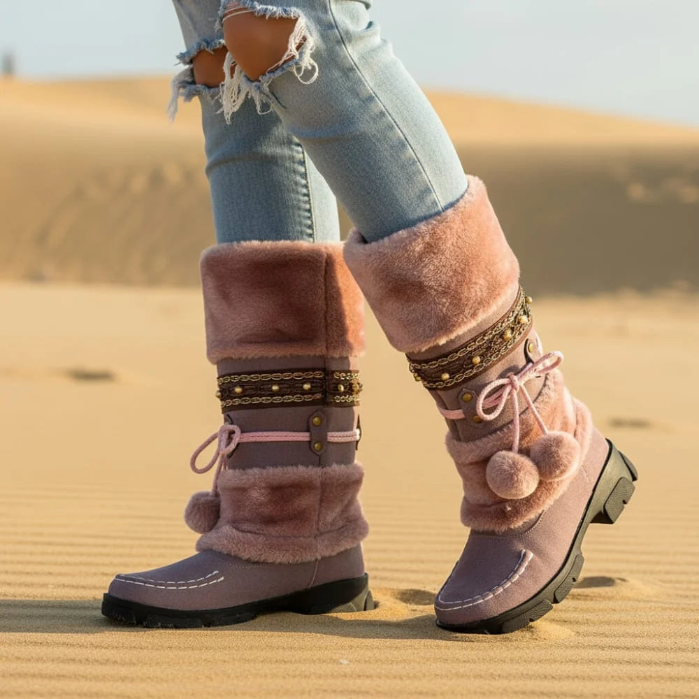 Mid Calf Thick Fur Boots 4 Colors