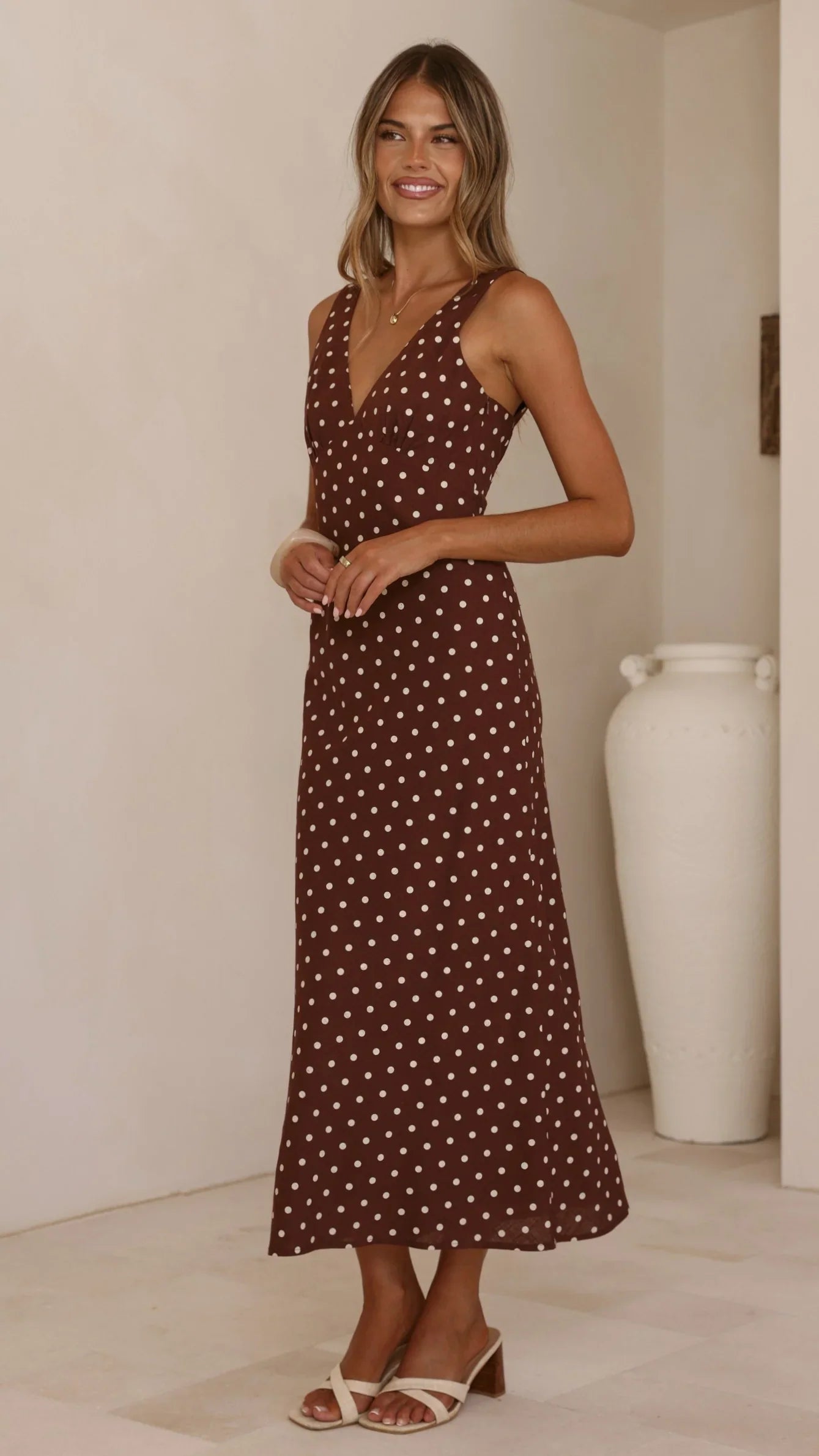 Sammie Maxi Dress Chocolate Nude Spot