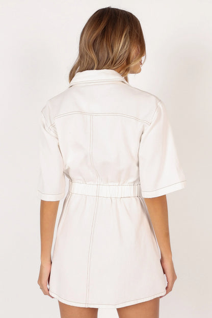 Hailey Denim Mini Dress White Denim
