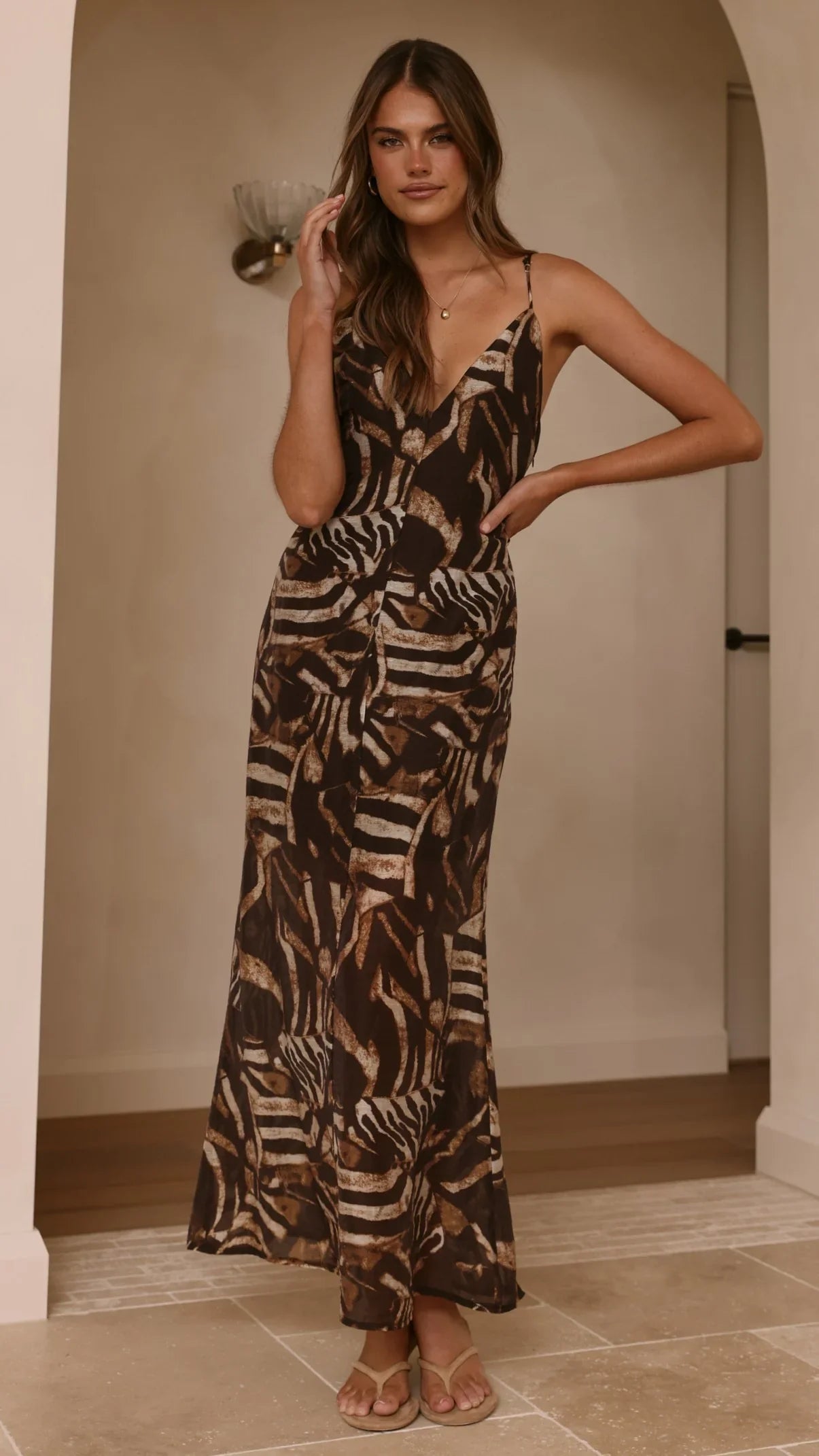 Sharn Maxi Dress Chocolate Zebra