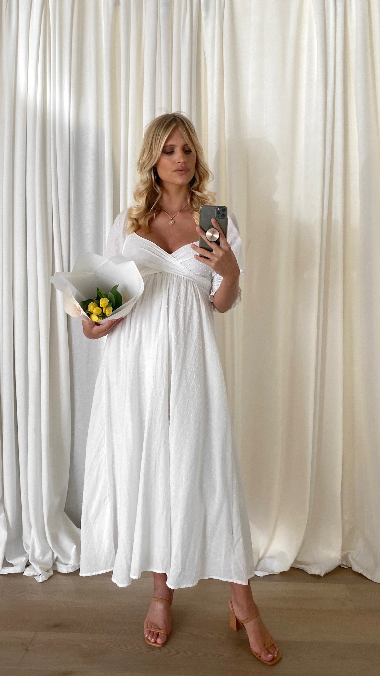 Cierra Midi Dress White