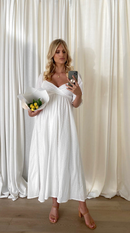 Cierra Midi Dress White