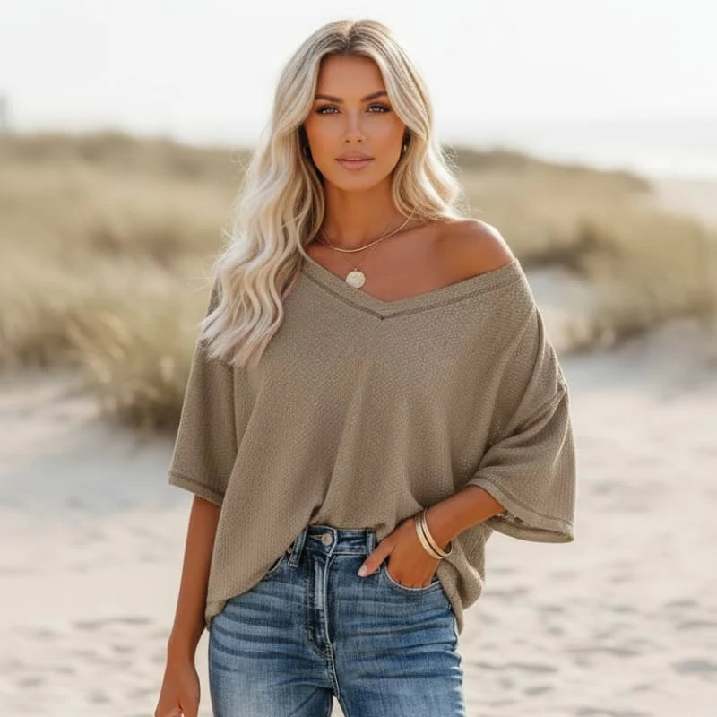 Oversized Casual V Neck Shirt