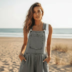 Vintage Boho Denim Wide Leg Overalls