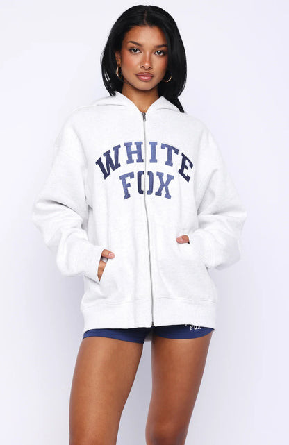 Starting Fresh Zip Front Hoodie Grey Marle
