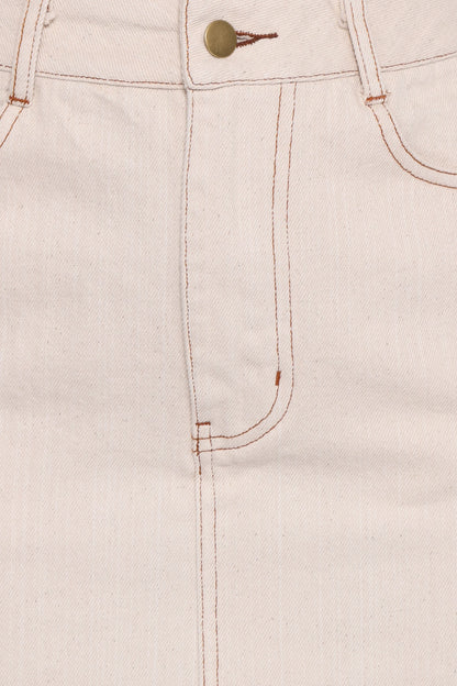 Dana Denim Midi Skirt Bone