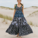 Floral Patchwork Boho Maxi Dress