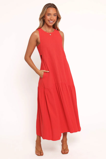 Almudena Midi Dress Red