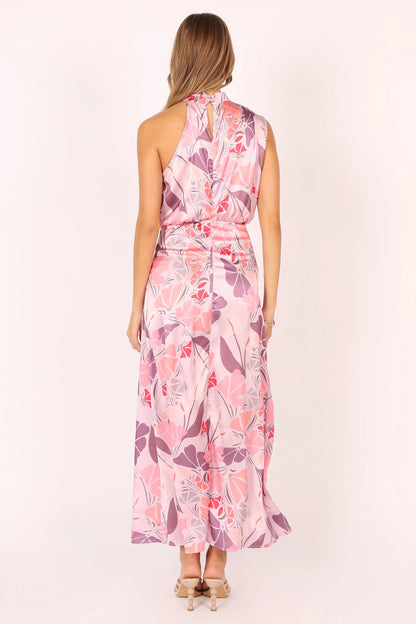Amelia Halterneck Maxi Dress Pink Floral