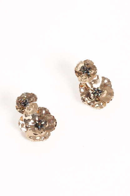 Evelina Flower Earrings Gold