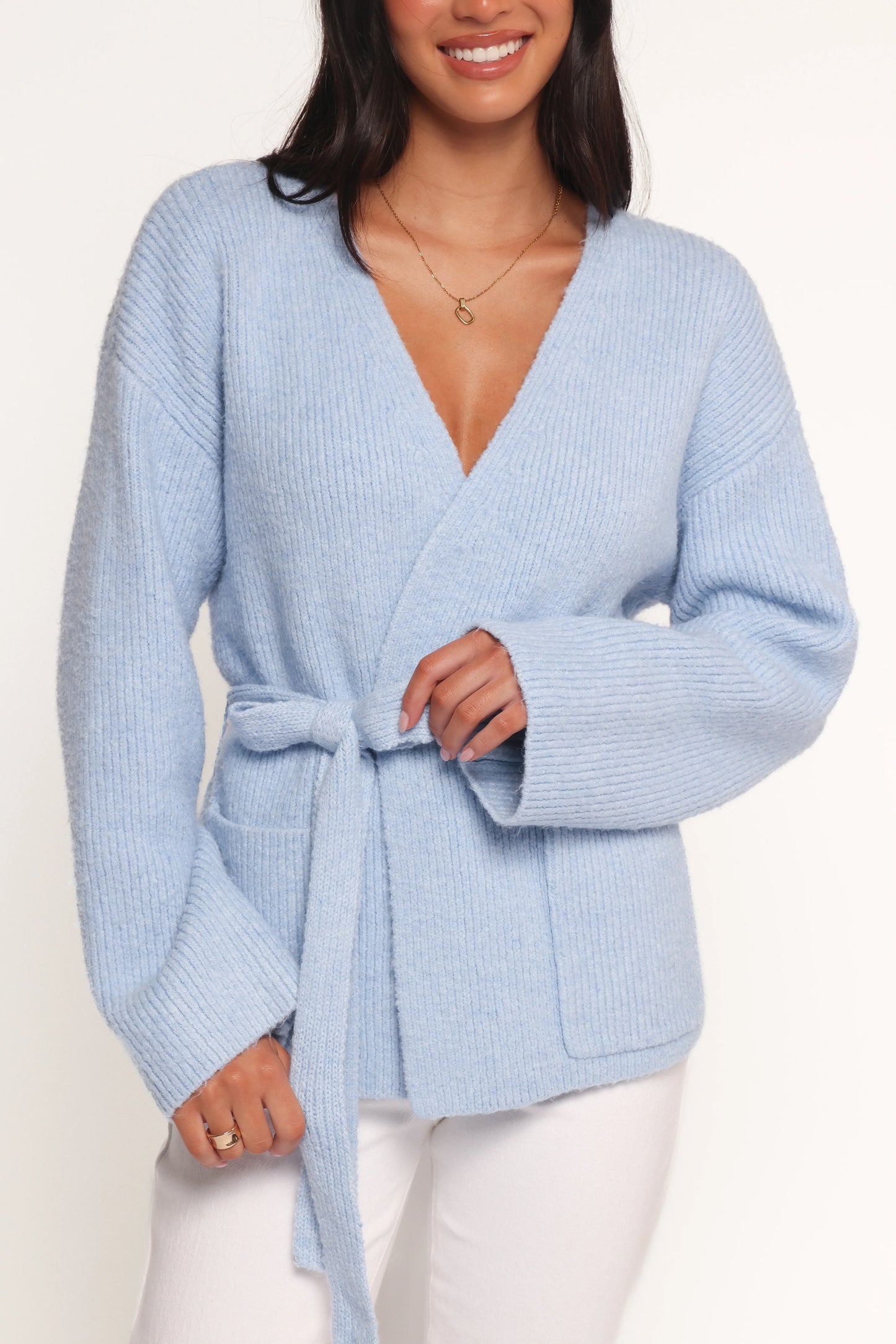 Mika Wrap Cardigan Blue