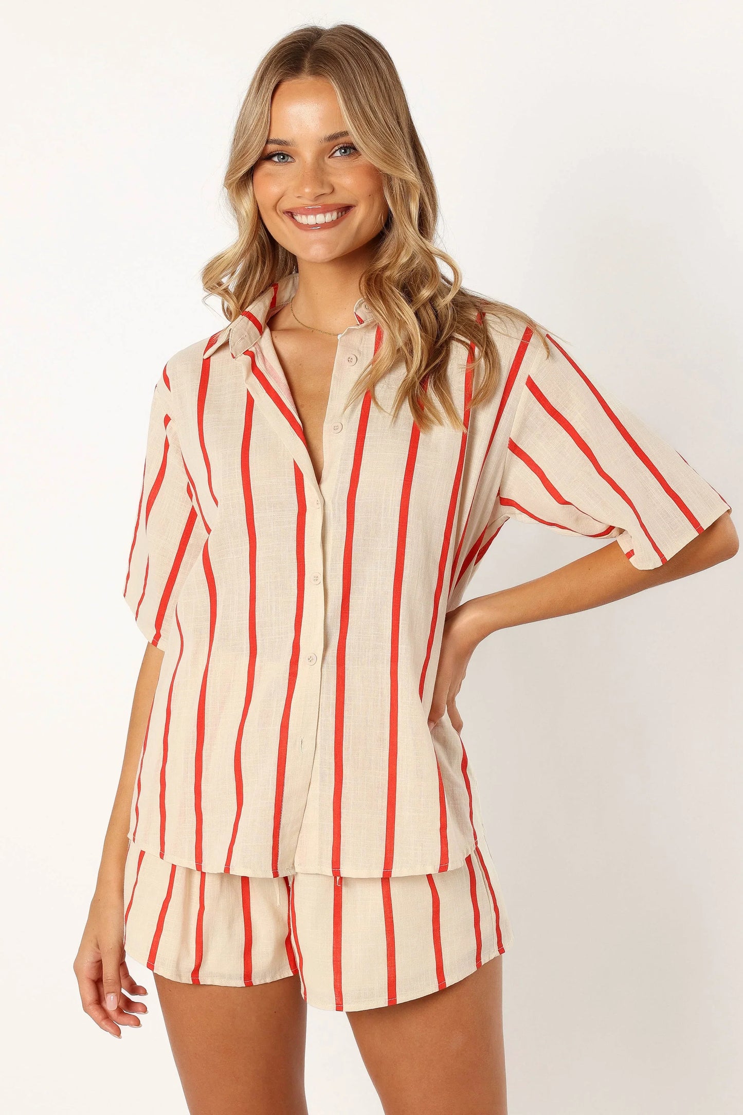 Myles Short Set Red Stripe