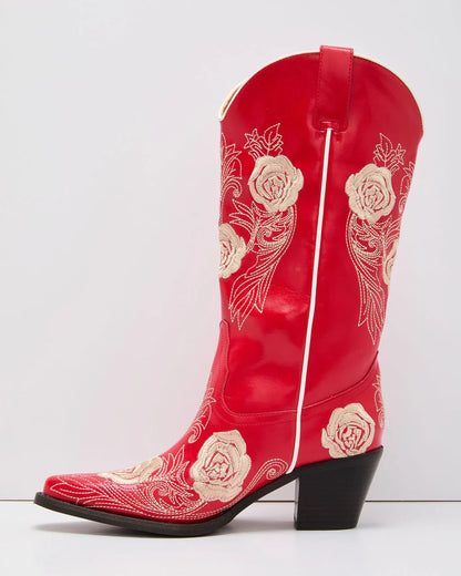 Dusk Rose Embroidered Western Boot