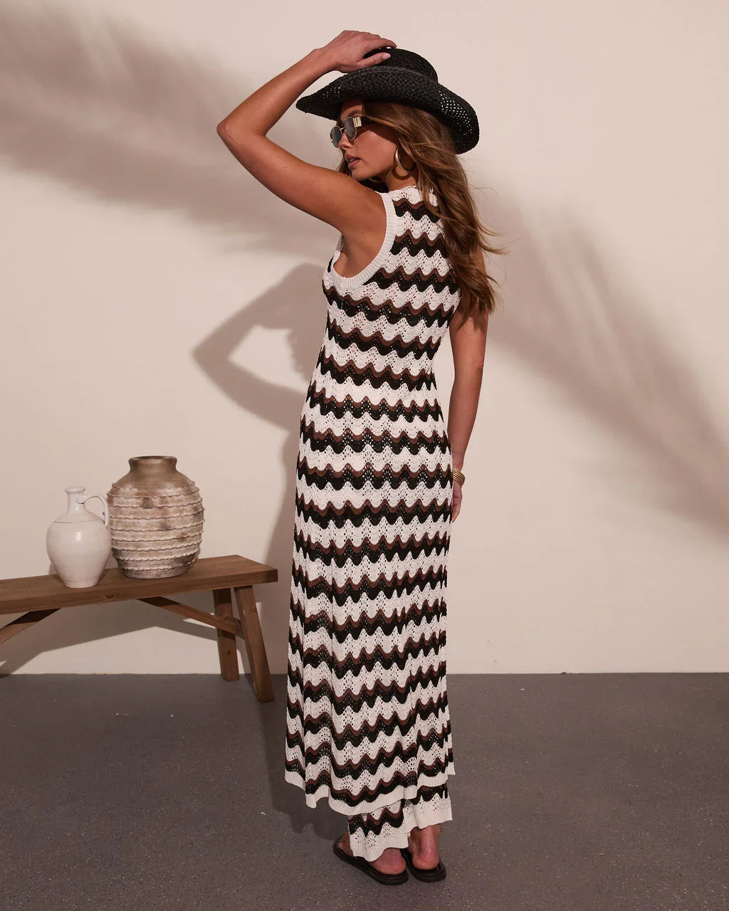Soft Shore Zig Zag Crochet Cover Up Duster