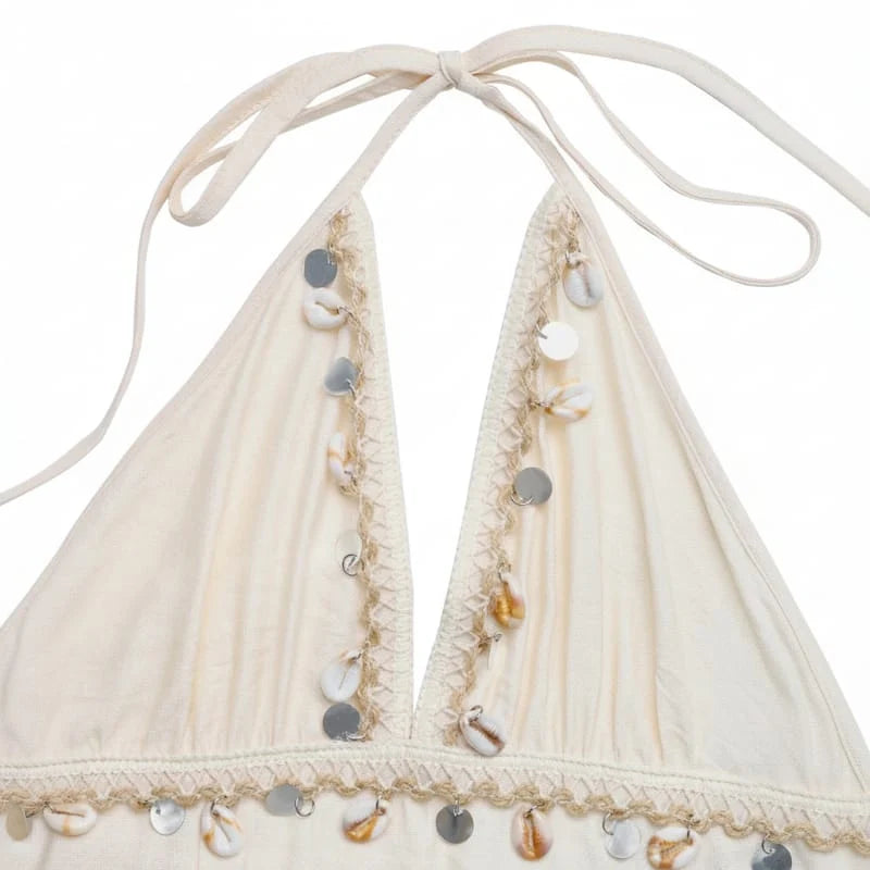 Boho Halter Open Back Maxi Dress