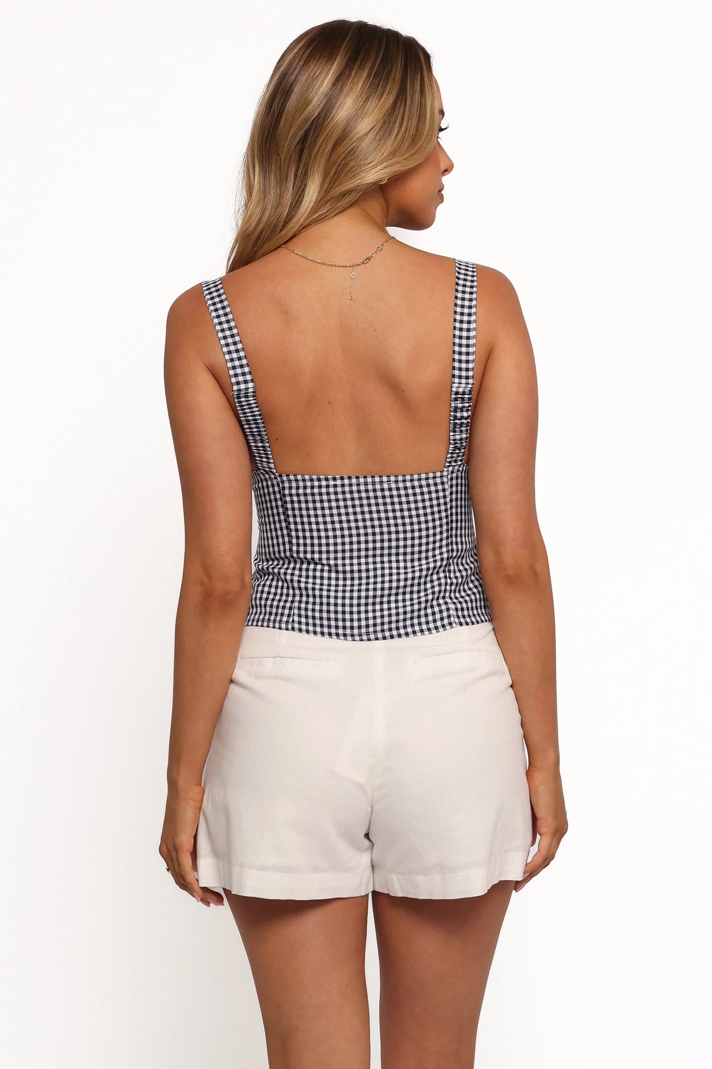 Danella Top Navy Gingham