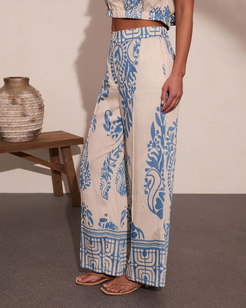 Wildflower Wander Abstract Floral Wide Leg Pants