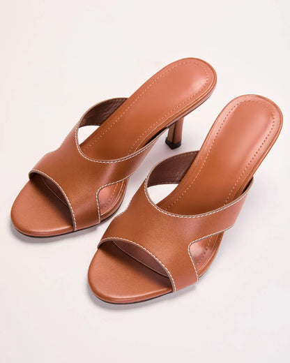 Sloana Open Toe Vegan Leather Mules