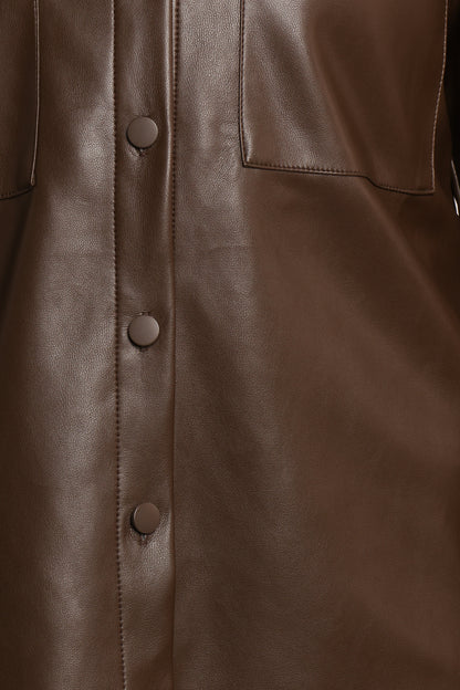 Trevira Faux Leather Shirt Brown