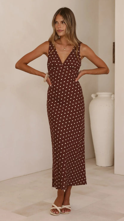Sammie Maxi Dress Chocolate Nude Spot