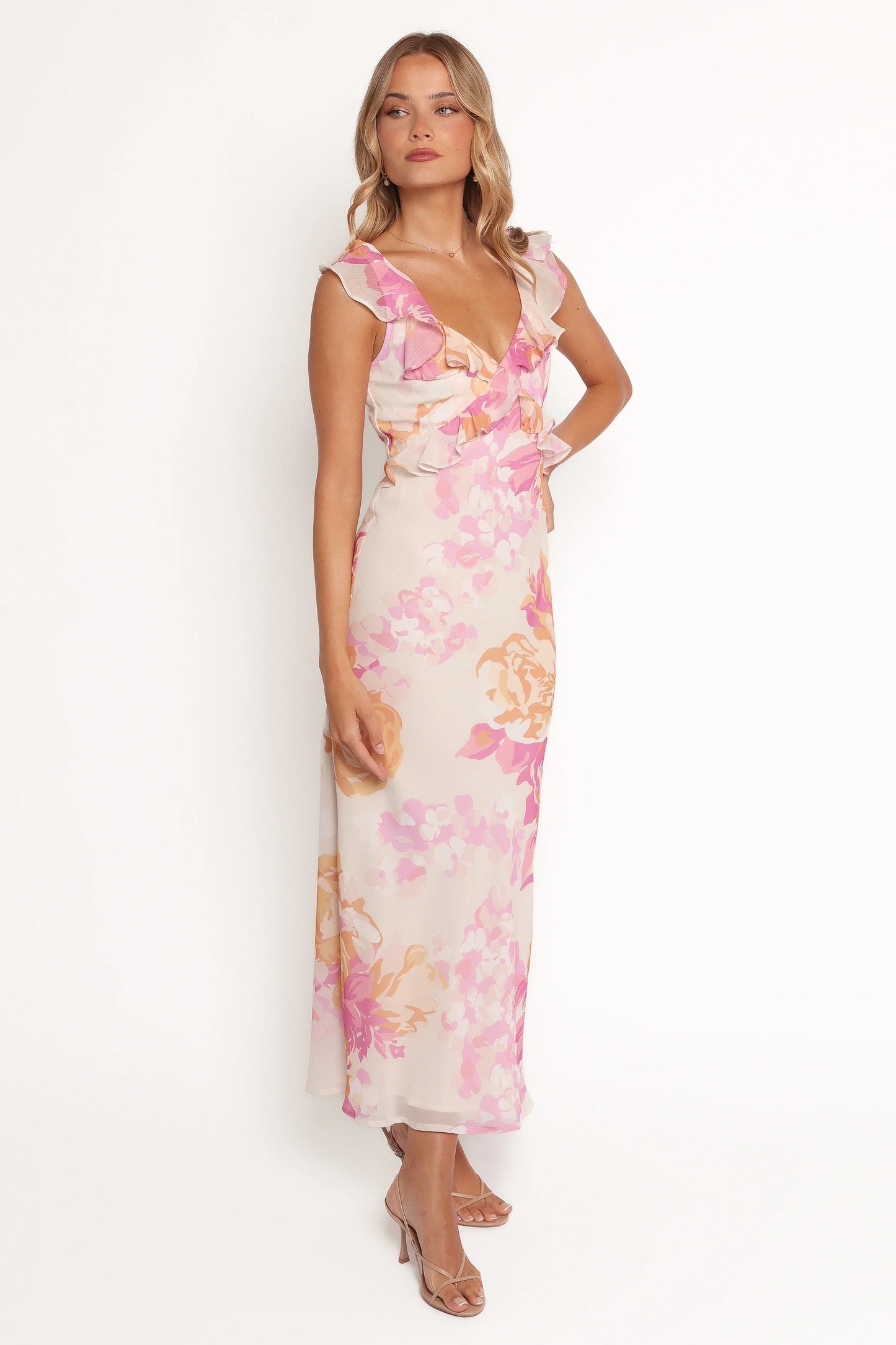 Kaori Midi Dress Pink Floral