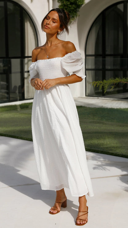 Cierra Midi Dress White
