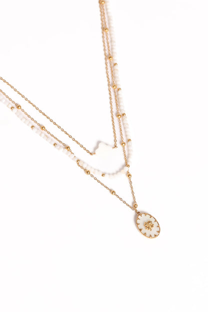 Goldie Necklace Gold White