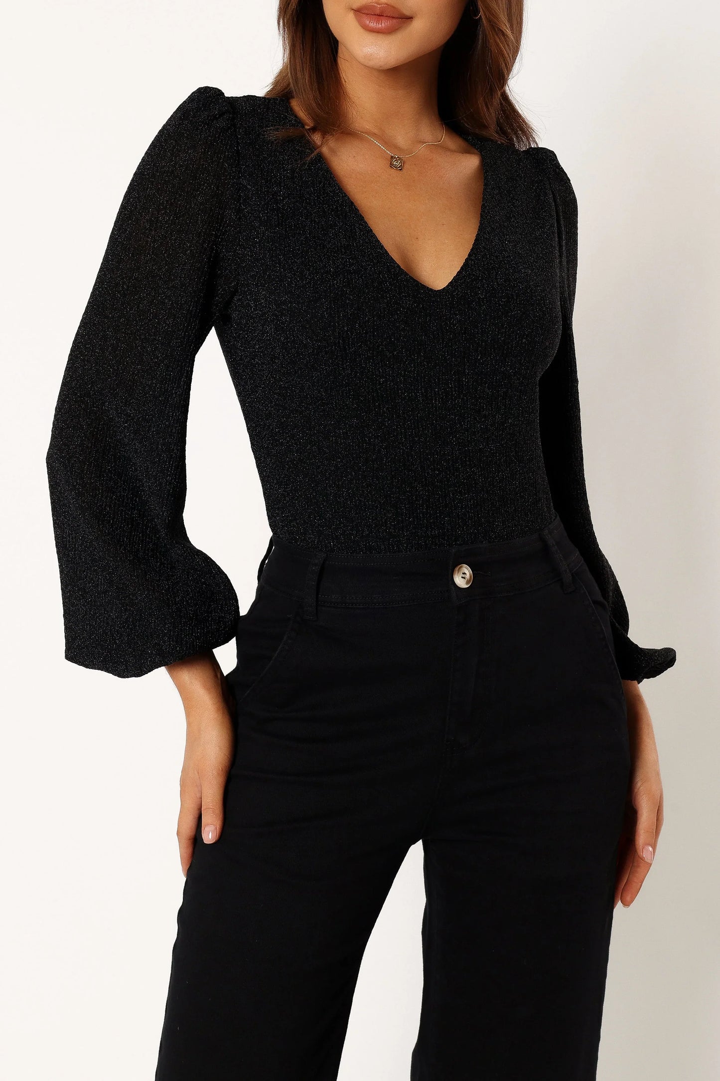 Wander Long Sleeve Bodysuit Black
