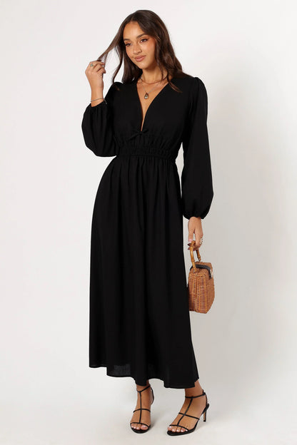 Cece Long Sleeve Maxi Dress Black