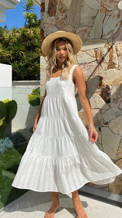 Liza Midi Dress White