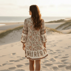Boho Floral V Neck Ruffle Mini Dress