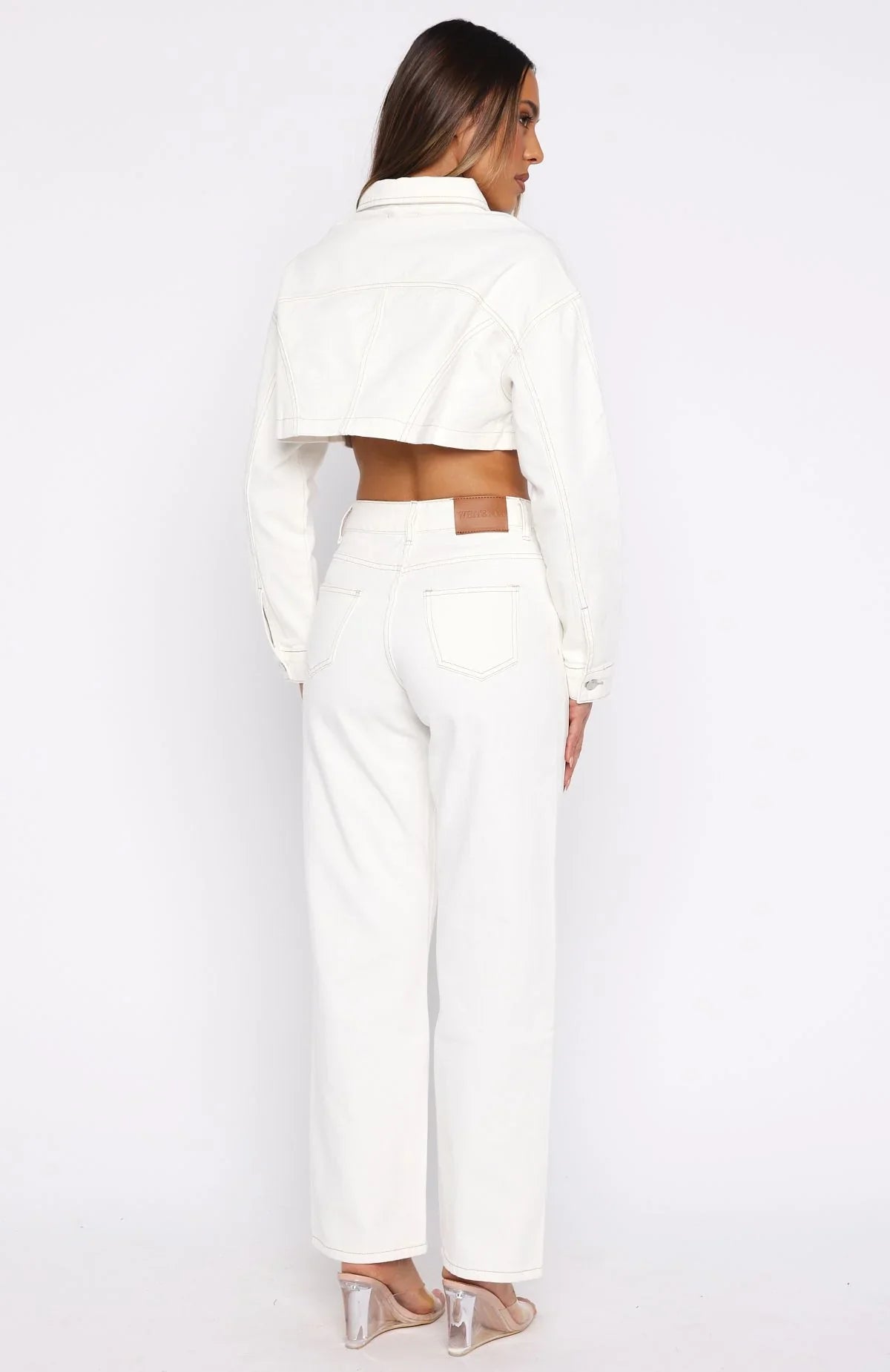 Did You Miss Me Mid Rise Straight Leg Jeans Off White