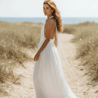 Deep V Neck Backless Halter Maxi Dress