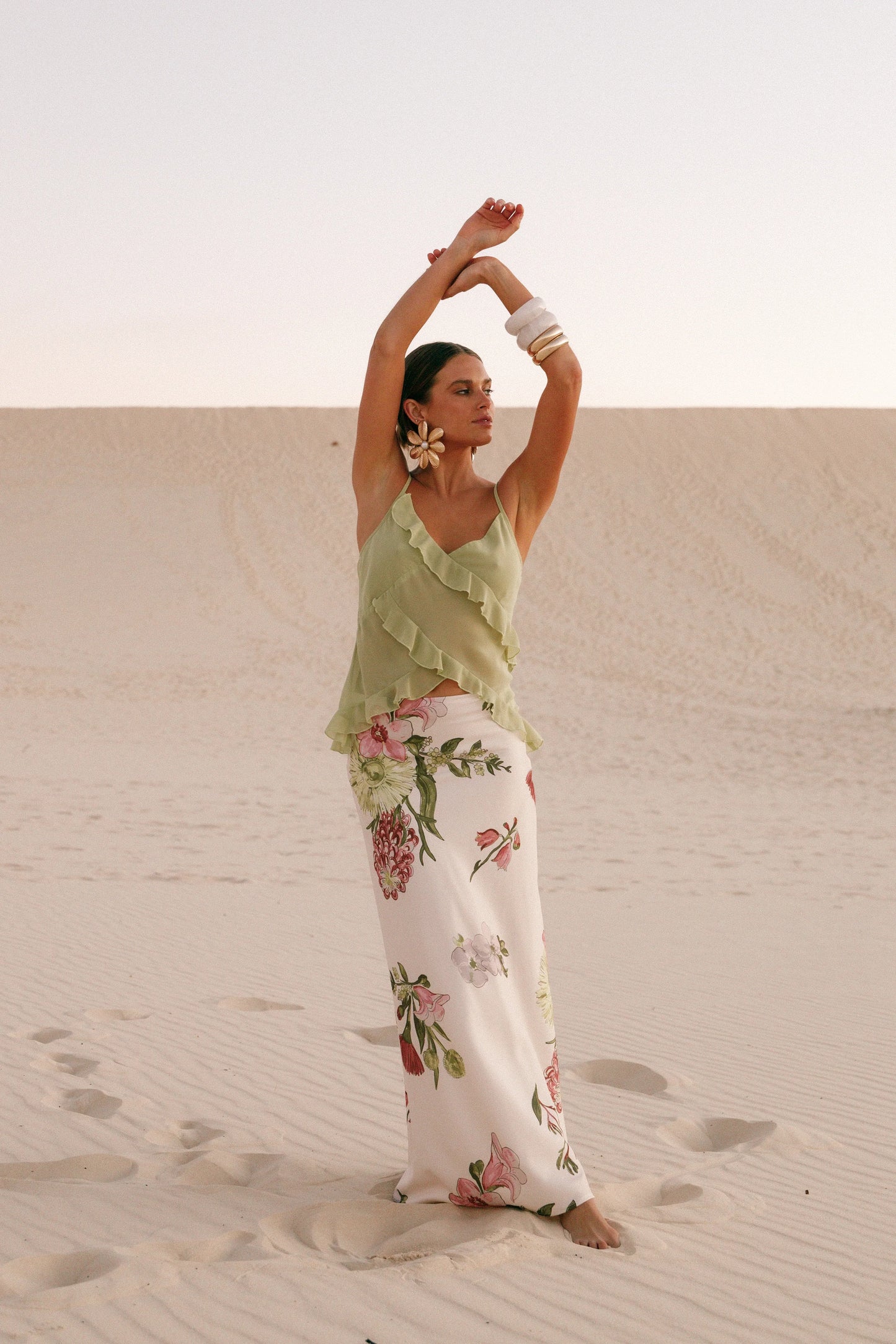 Evie Maxi Skirt Native Flora