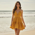 Boho Halter Backless Mini Dress