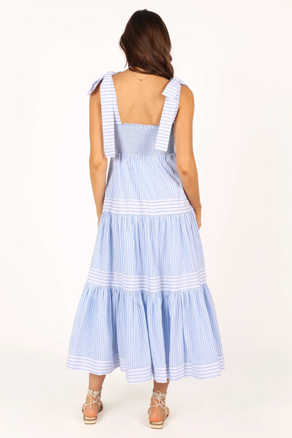 Bella Maxi Dress Blue Stripe