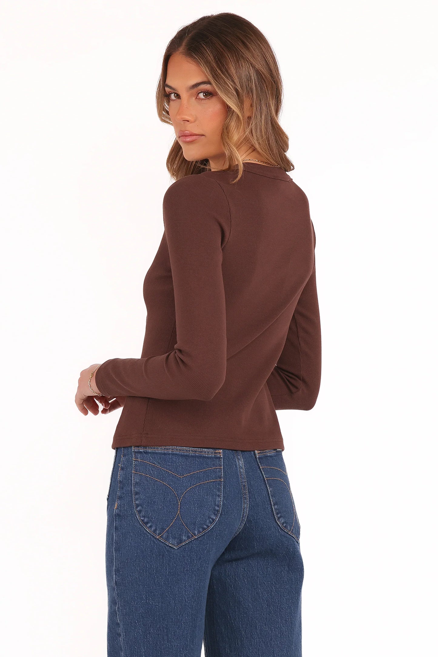 Cass Long Sleeve Top Chocolate Brown