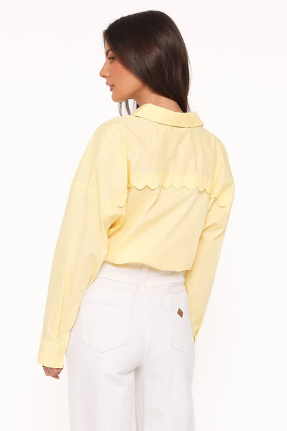 Inez Scallop Shirt Yellow