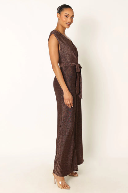 Nora Wide Leg Jumpsuit Chocolate