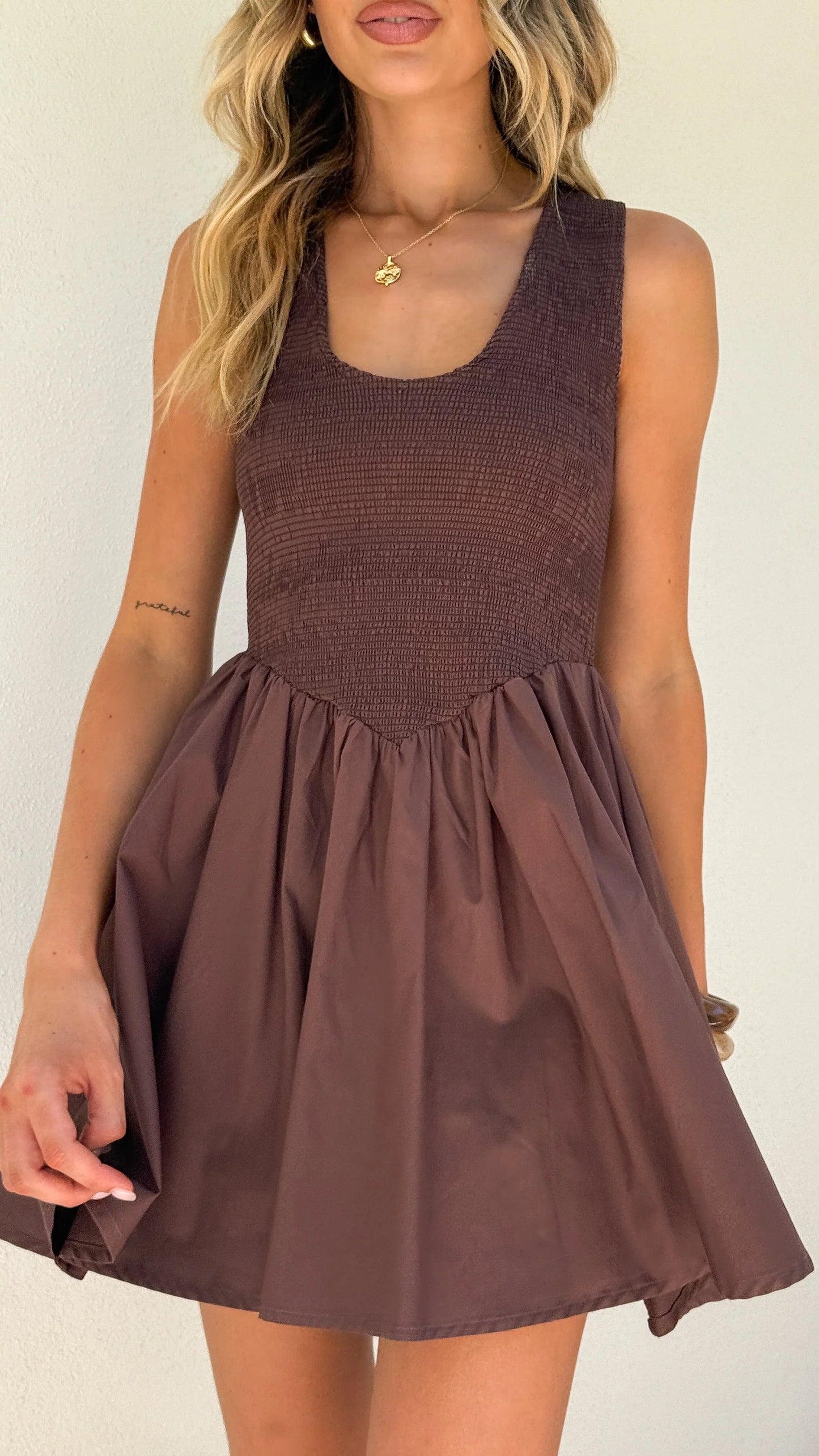 Amira Mini Dress Chocolate